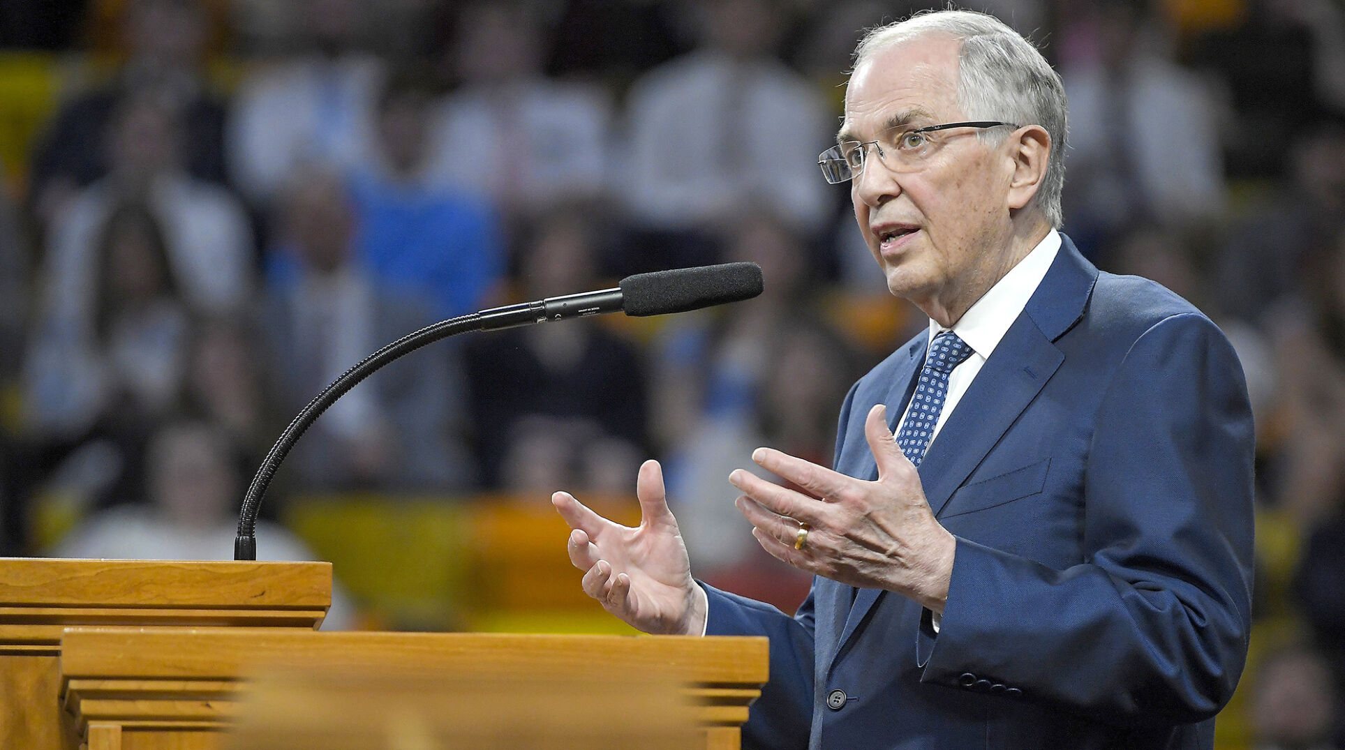 Neil L. Andersen addresses Cache Valley young adults at the Spectrum